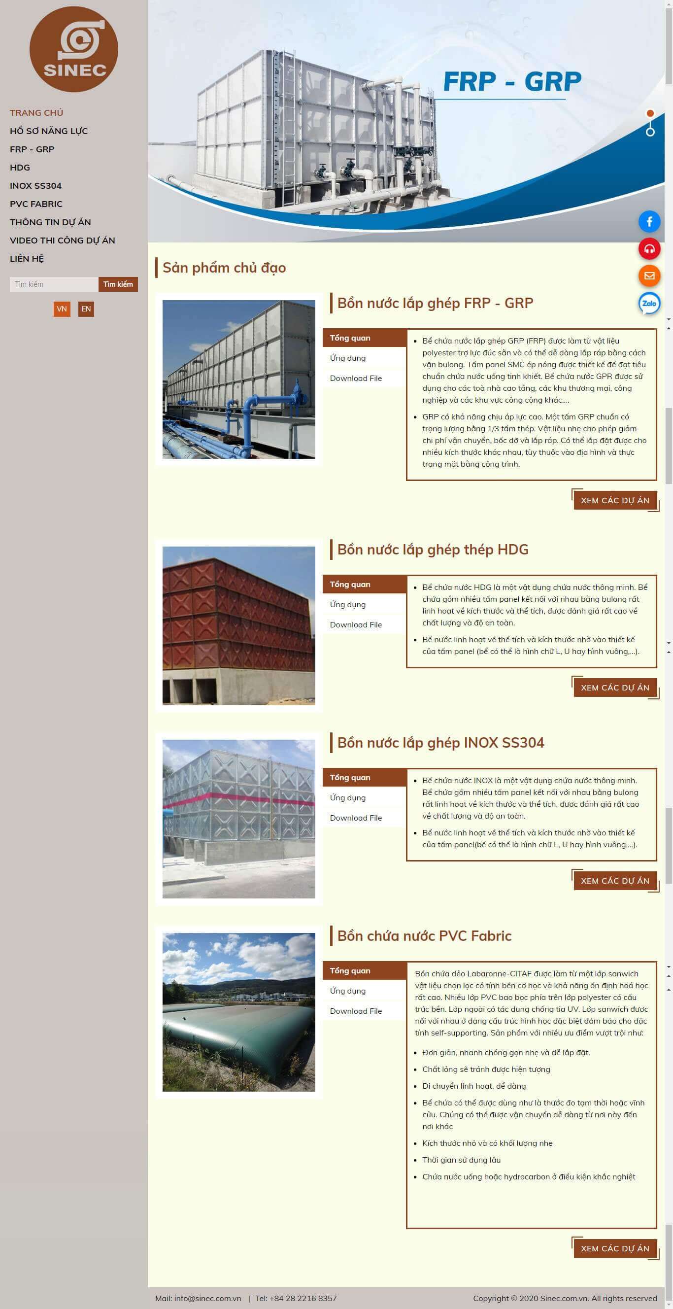 FoxwebsitePro Dự án Sinec